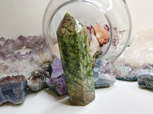 Load image into Gallery viewer, 4&quot; Green Himalayan Jasper Crystal Tower Obelisk
