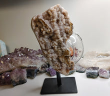Load image into Gallery viewer, 6&quot; Druzy Pink Amethyst Crystal Cluster on Stand
