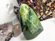 Load image into Gallery viewer, 4" Polished Green Nephrite Jade Crystal Freeform
