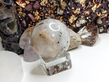 Load image into Gallery viewer, 1.5-2&quot; Black Tourmalinated Quartz Sphere with Stand
