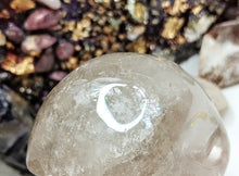 Load image into Gallery viewer, 2.5&quot; Sheen Smokey Quartz Rainbow Crystal Skull
