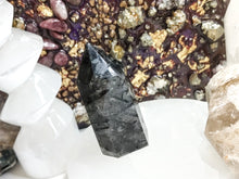 Load image into Gallery viewer, 2.5&quot; Black Tourmalinated Quartz Crystal Pillar Tower
