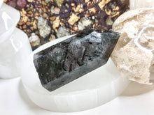 Load image into Gallery viewer, 2.5&quot; Black Tourmalinated Quartz Crystal Pillar Tower
