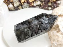Load image into Gallery viewer, 2.5&quot; Black Tourmalinated Quartz Crystal Pillar Tower
