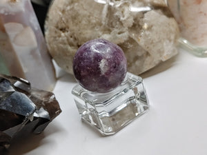 1" Lepidolite Mini Sphere with Stand