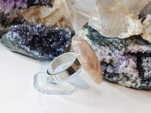 Peach Moonstone Crystal Ring