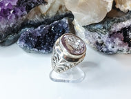 Faceted Amethyst Sterling Silver Ring w/Stand sz7.5
