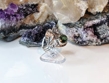 Load image into Gallery viewer, Rare Faceted Moldavite Gemstone Sterling Silver Ring 6
