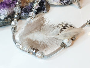 Handmade Beaded Druzy Quartz Crystal Accessory Clip