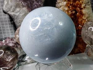Rainbow Celestite Crystal Sphere with Stand