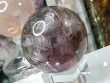Load image into Gallery viewer, 2&quot; Smokey Rainbow Fluorite Crystal Sphere with Stand
