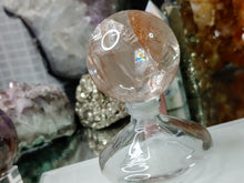 Load image into Gallery viewer, 2&quot; Rainbow Strawberry Quartz Crystal Sphere with Stand
