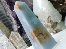 Load image into Gallery viewer, 3&quot; Angelite Crystal Pillar Tower Obelisk
