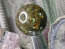 Load image into Gallery viewer, 2.5&quot; Labradorite Flash Sphere with Metal Stand
