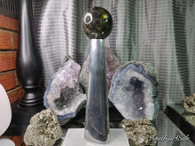Load image into Gallery viewer, 3&quot; Labradorite Flash Sphere with Metal Stand

