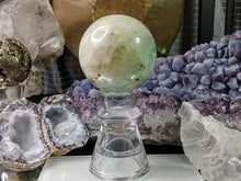 Load image into Gallery viewer, 3&quot; Green Fluorite Crystal Sphere with Stand
