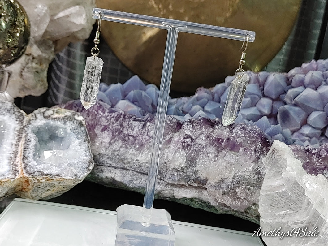 Clear Quartz Crystal Earrings (stand not Included)