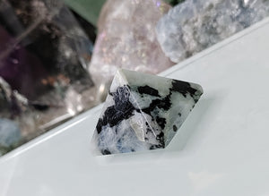 1" Rainbow Moonstone Crystal Gemstone Mini Pyramid
