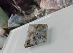 1" Rainbow Moonstone Crystal Gemstone Mini Pyramid