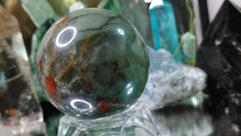 Load image into Gallery viewer, 2&quot; Seftonite Bloodstone Crystal Sphere with Stand
