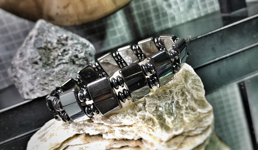Men's Hematite Stretch Bracelet