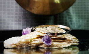 Amethyst Crystal Stainless Steel Bracelet