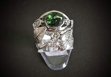 Load image into Gallery viewer, Rare Faceted Moldavite Gemstone Sterling Silver Ring 6
