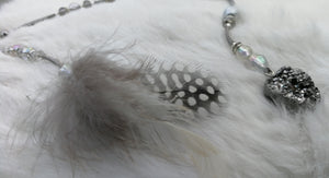 Handmade Beaded Druzy Quartz Crystal Accessory Clip