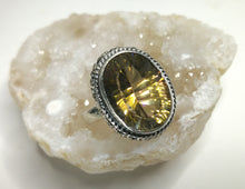 Load image into Gallery viewer, Faceted Mystic Topaz Sterling Silver Ring w/Stand sz6
