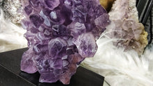 Load image into Gallery viewer, 3&quot; Amethyst Crystal Cluster on Wood Stand
