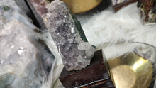 Load image into Gallery viewer, 4&quot; Amethyst Crystal Cluster on Wood Stand
