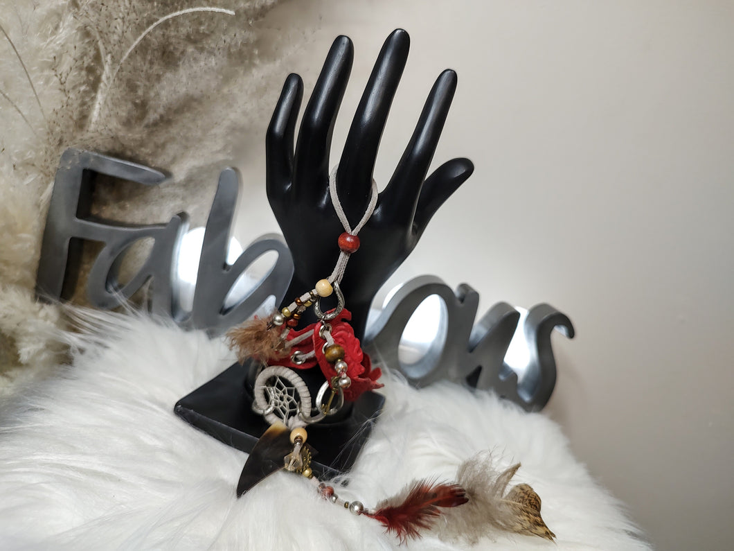 Handmade Adjustable Leather Dreamcatcher Slave Bracelet